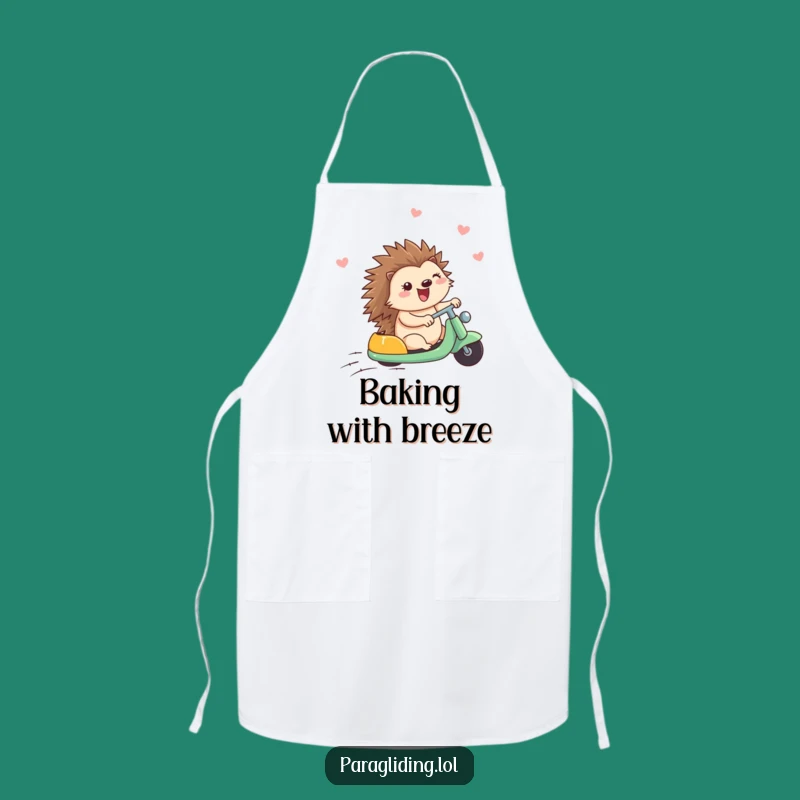 Funny Happy Hedgehog Breezy Ride Apron: Cook with Joy and Gusto