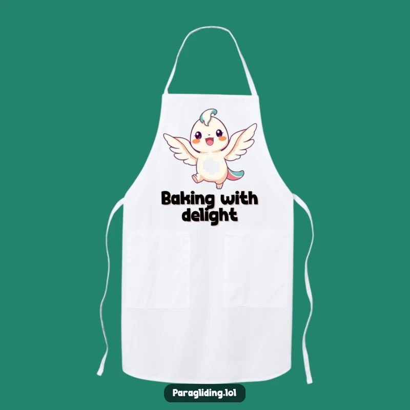 Funny Chef Angel Apron: Cheerful Winged Creature Smiling While Cooking, Gift