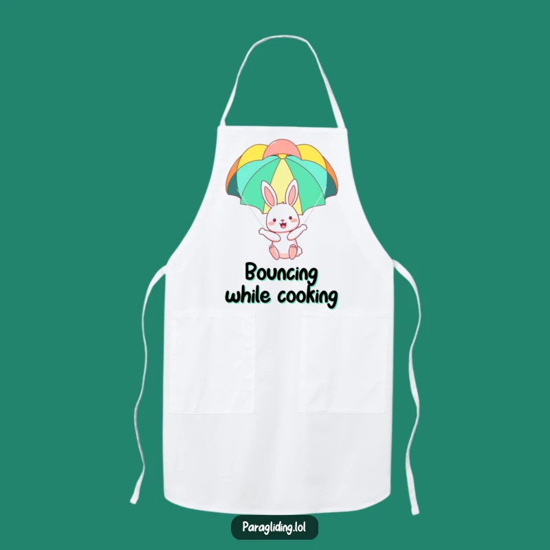 Funny Bunny Apron: Happy Bunny Parachuting, Kitchen Fun for Cheerful Cooks