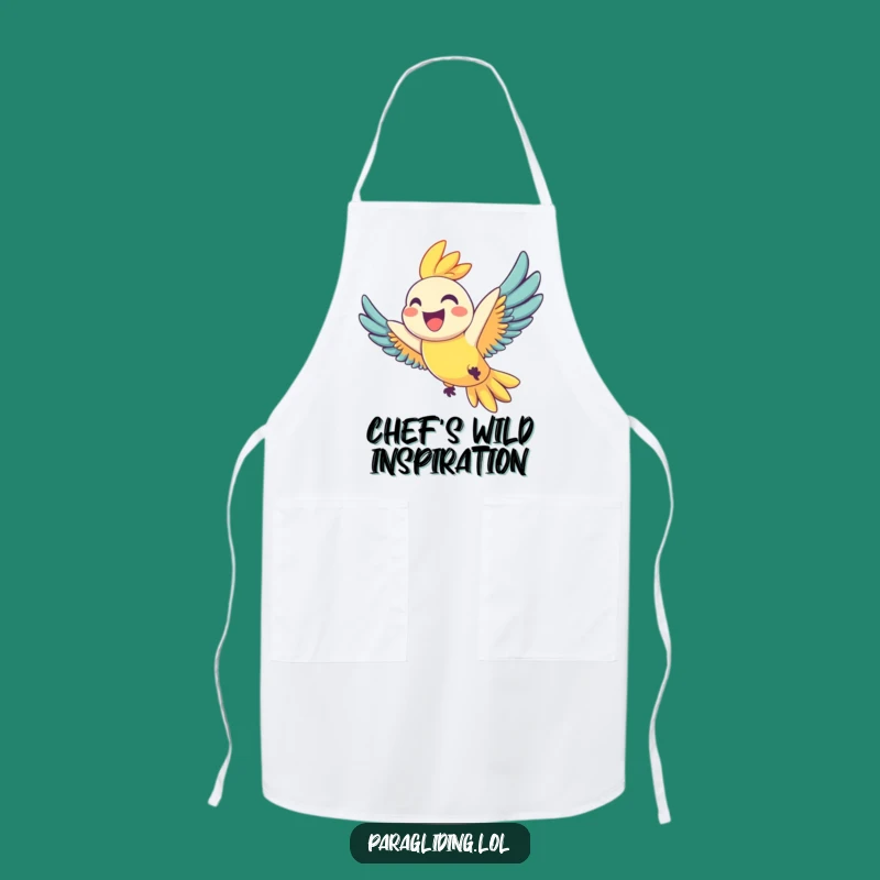 Funny Joyful Parrot Apron: Grinning Bird Chef's Wear for Happy Cooking