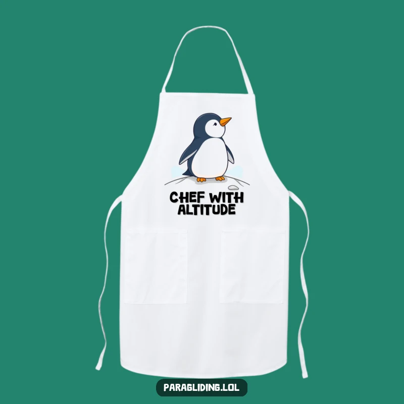 Funny Penguin Paraglider Apron - Hilarious Kitchen Accessory for Calm Cooks