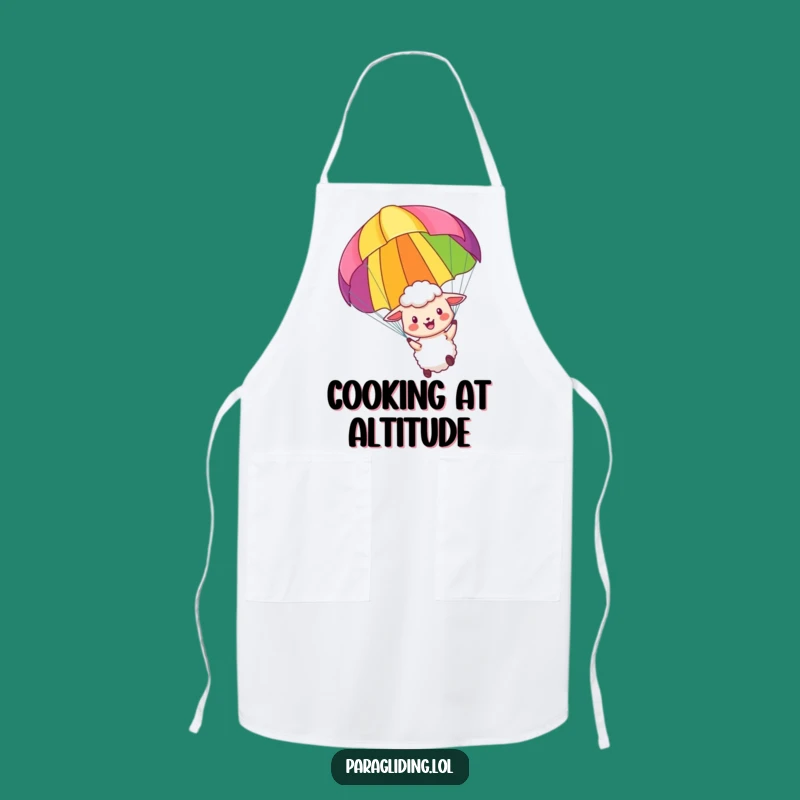 Funny Sheep Apron: Paragliding Chef, Perfect Kitchen Humor Gift