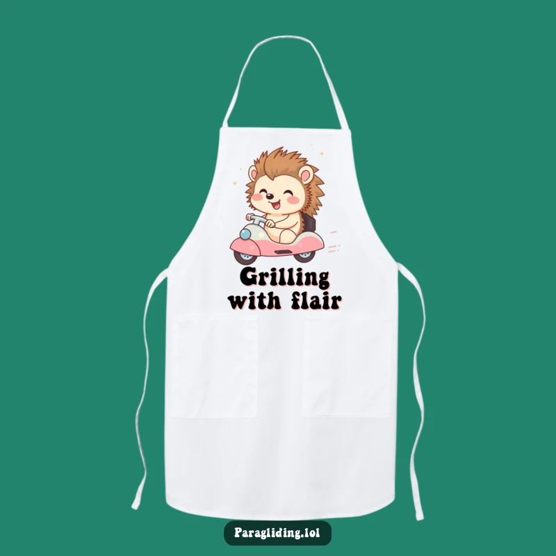 Funny Happy Hedgehog Apron: Cook with Breezy Cheer