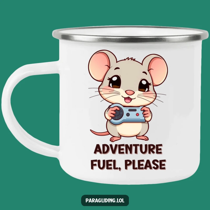 Funny Shy Mouse Camping Mug: Adventure Fuel for the Curious Gamer