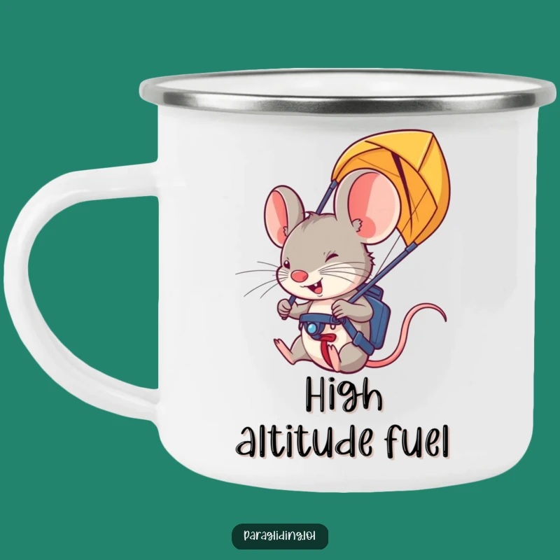 Adventure Mouse Paraglider Camping Mug: Funny Outdoor Companion