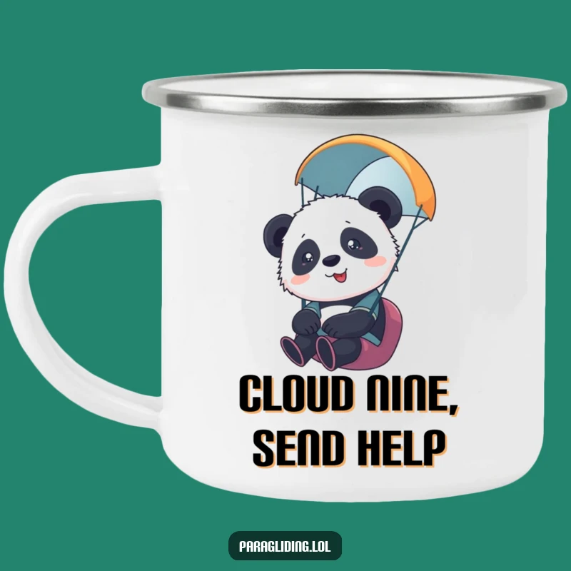 Durable Funny Panda Paraglider Camping Mug - Adventure Fuel for Laughs