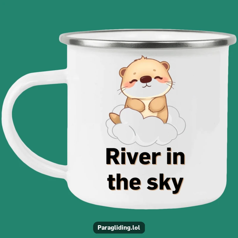 Funny Otter Cloud Drifting Camping Mug: Durable Drinkware for Serene Adventures & Funny Gift.