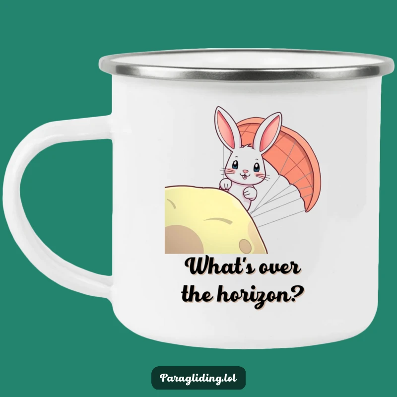 Funny Rabbit Paraglider Camping Mug: Curious Sips on the Go