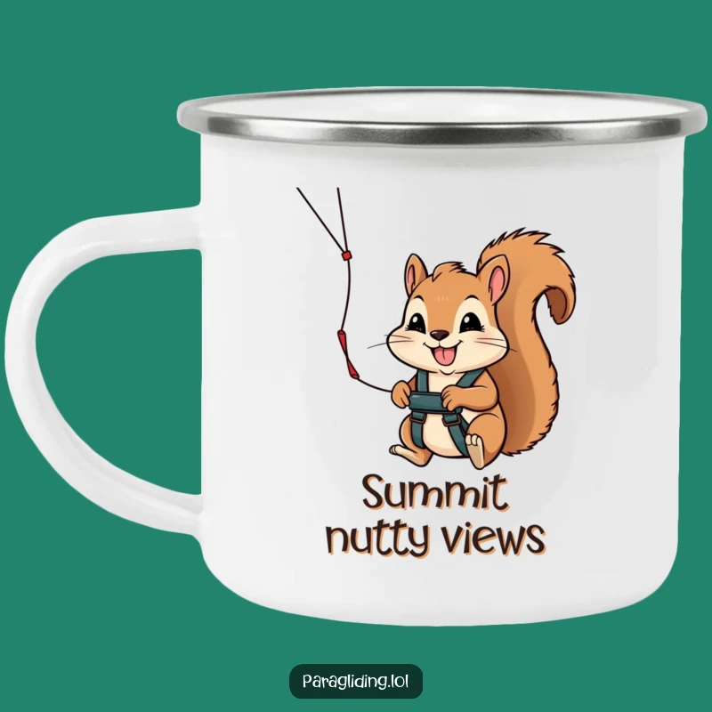 Funny Squirrel Paragliding Camping Mug - Durable & Hilarious Outdoor Gift