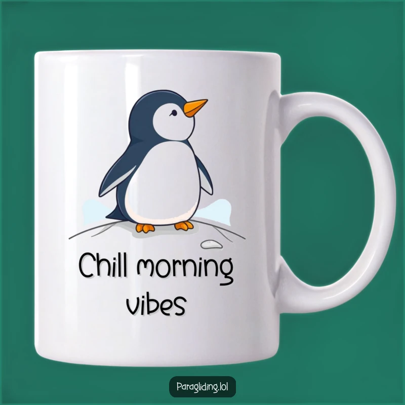 Funny Penguin Paraglider Mug - Quirky and Calm Observation Gift