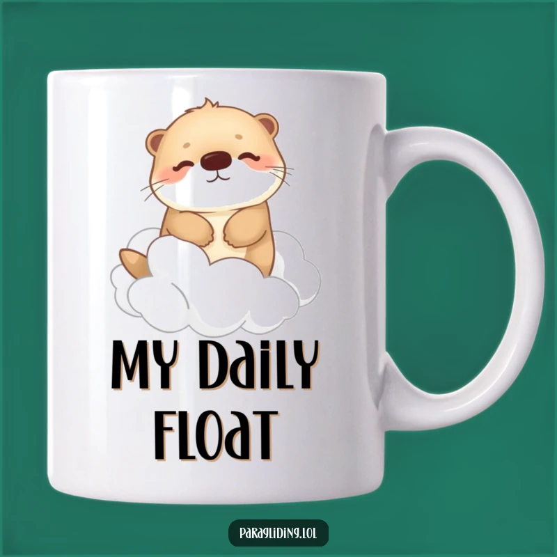 Funny Otter Cloud Drifting Mug: Peaceful Character Design for Relaxation & Funny Gift.