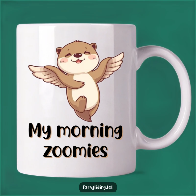 Funny Otter Flight Mug: Giggling Dancer Soaring Freely - Hilarious Animal Gift