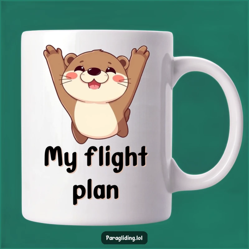 Funny Flying Otter Mug: Joyful Grin Gift for Otter Lovers