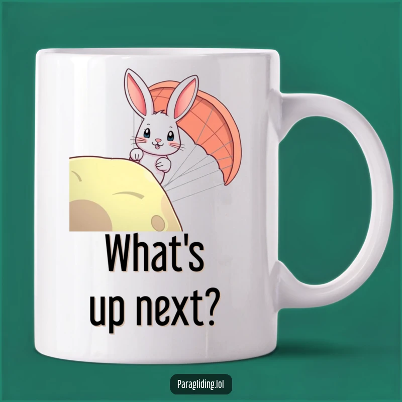 Funny Rabbit Paraglider Mug: Curious Peek Adds Whimsy to Your Coffee