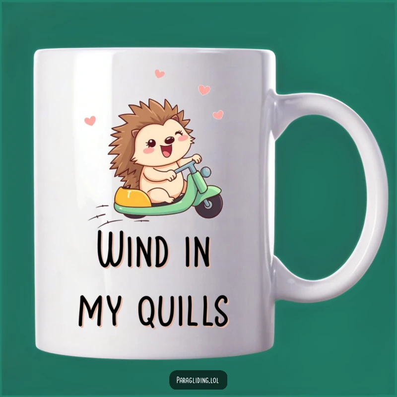 Funny Happy Hedgehog Breezy Ride Mug: A Cheerful Gift for Nature Lovers