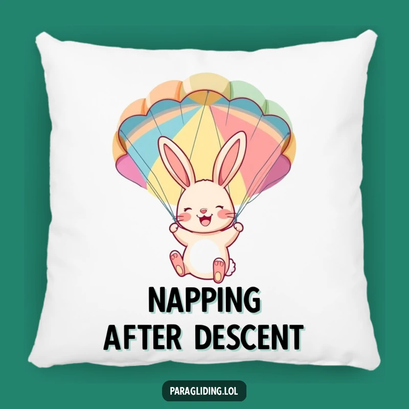 Funny Bunny Parachute Pillow - Cozy & Joyful Cartoon Accent Pillow