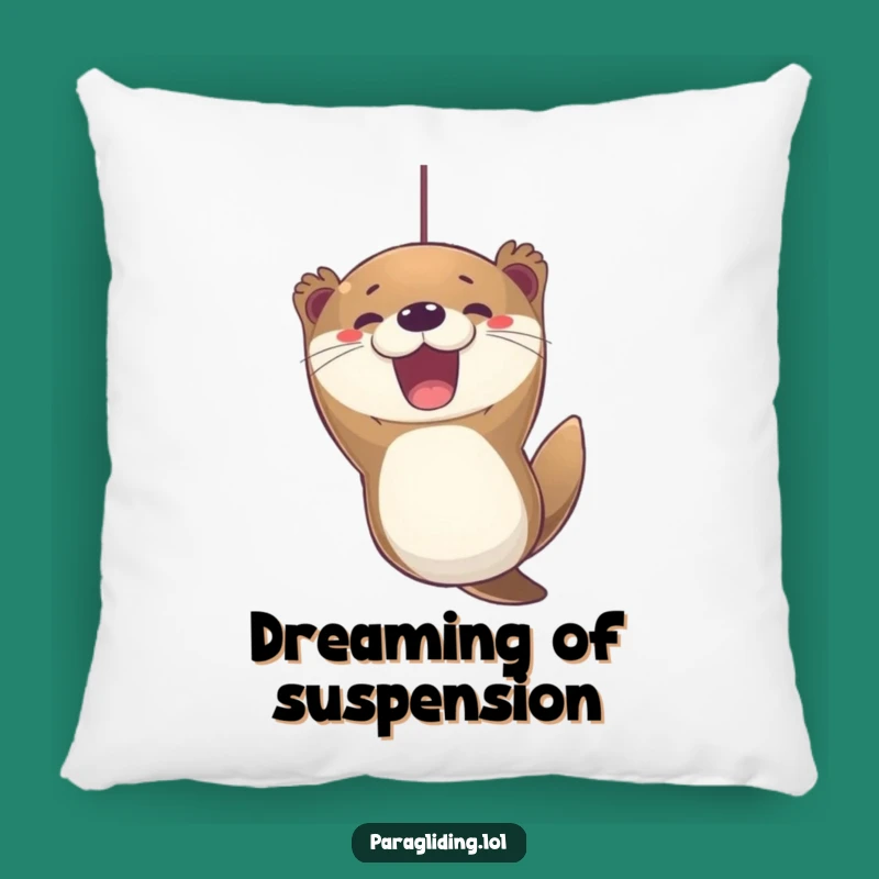 Funny Otter Paragliding Pillow - Soft Joyful Expression, Comfy Home Accent