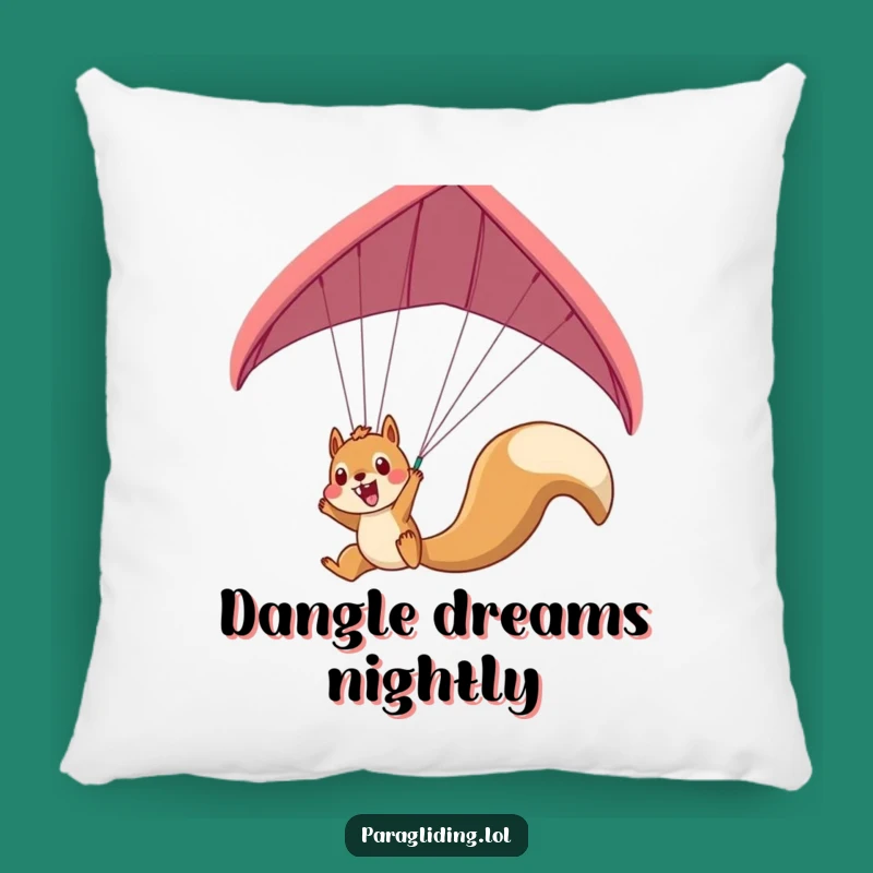 Funny Squirrel Paraglider Pillow: Cozy Comfort with Daring Fun