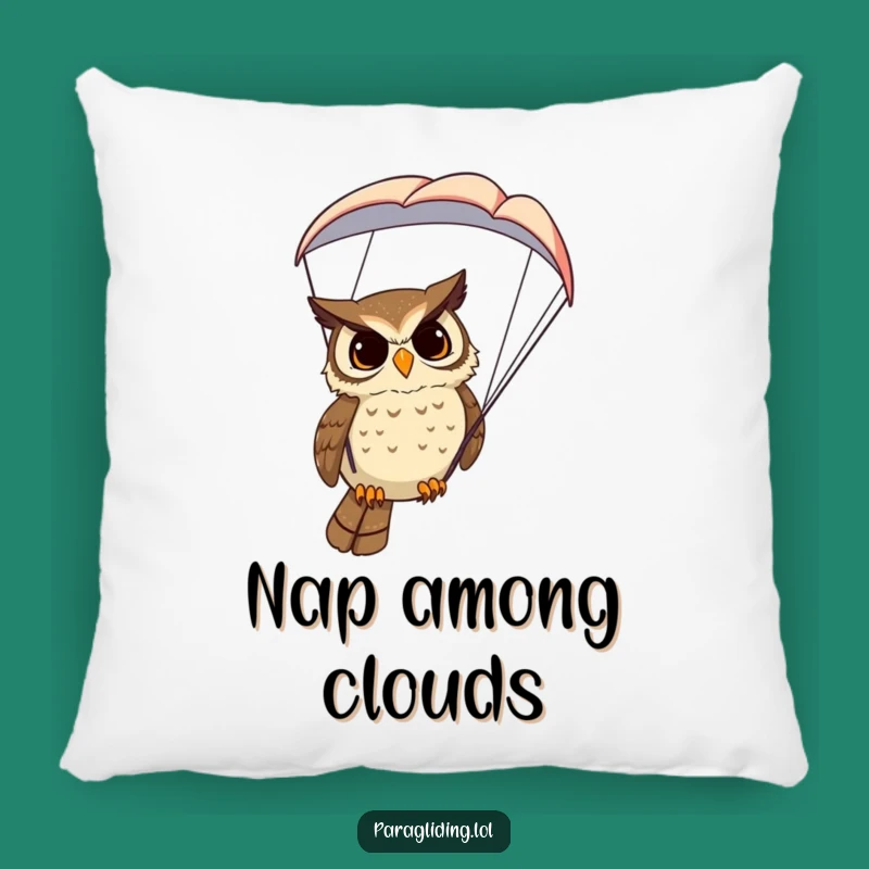 Funny Owl Paraglider Pillow: Snuggle Up with Wise Comfort