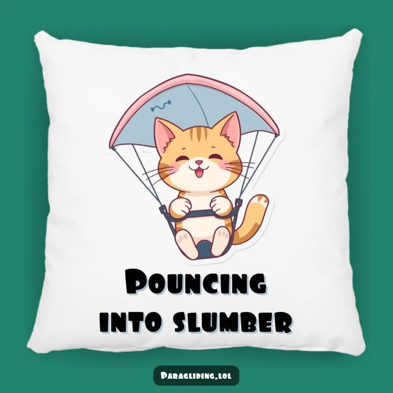 Funny Cat Paraglider Pillow: Soft Confident Pilot's Comfort, Cozy Funny Gift