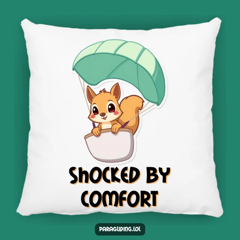 Funny Squirrel Paraglider Pillow - Comfy and Comical Accent for Shocked Comfort