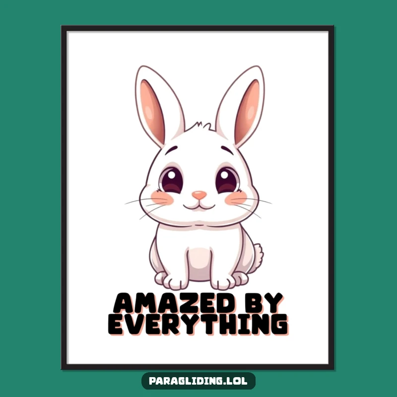Funny Rabbit Amazed Digital Art: Instant Surprise Funny Gift