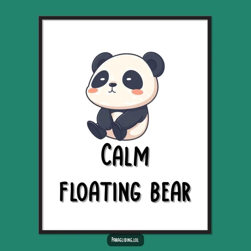 Funny Shy Panda Digital Art - Calm Sky Drift for Instant Serenity