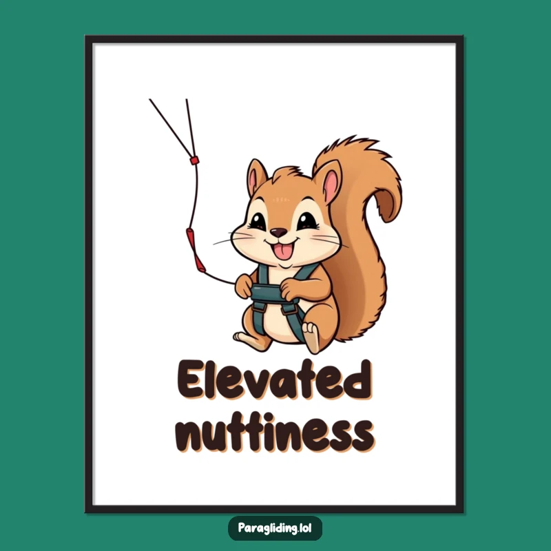 Funny Squirrel Paragliding Digital Art - Hilarious Download for Adventurous Decor