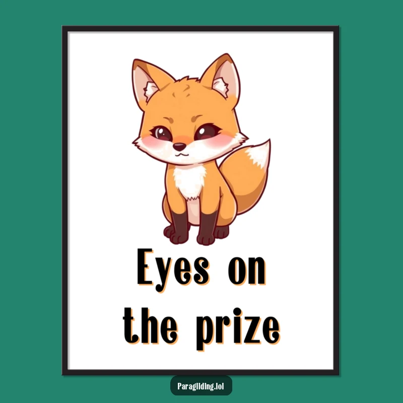 Funny Determined Fox Digital Print: Downward Gaze Art for Curious Decor