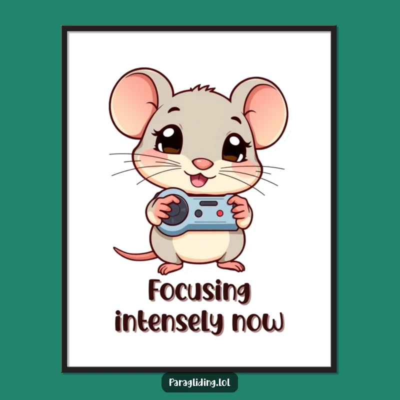 Funny Shy Mouse Digital Art: Bring Curious Gamer Vibes Home