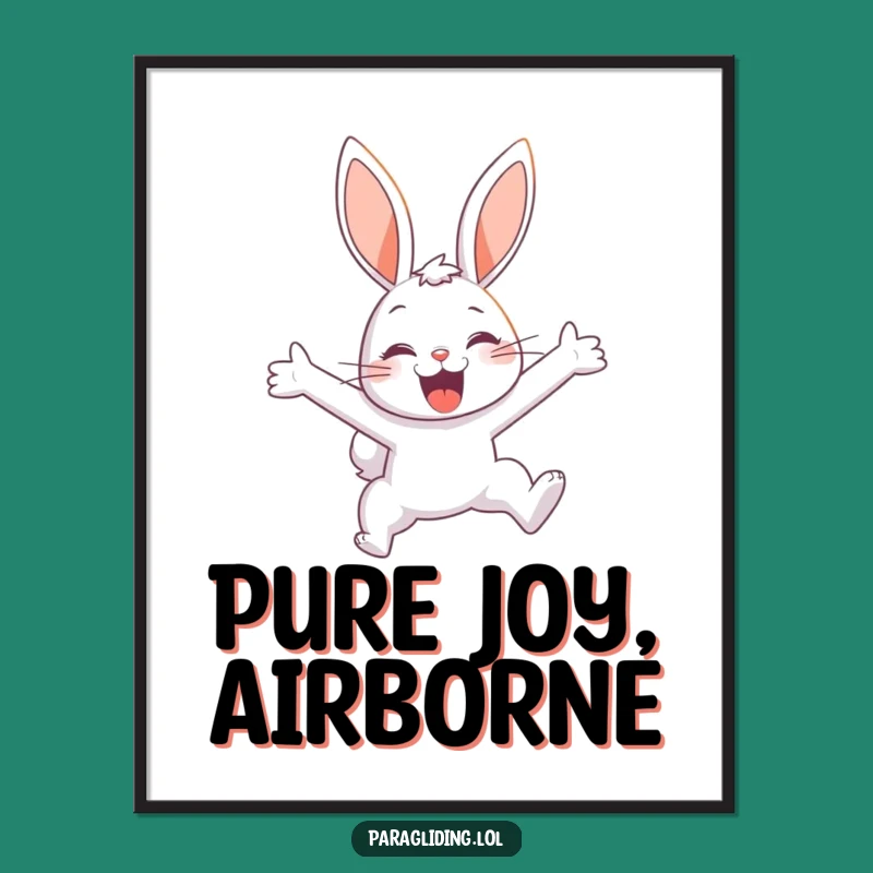 Funny Bunny Digital Art: Delighted Sky Scene, Perfect Instant Gift