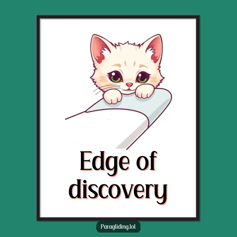 Funny Curious Cat Glider Digital Art: Instant Feline Decor