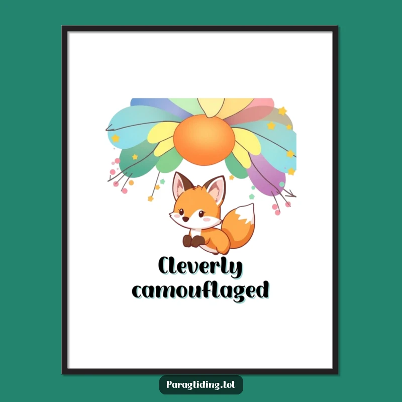 Funny Curious Fox Digital Print: Instant Woodland Whimsy for Your Space!