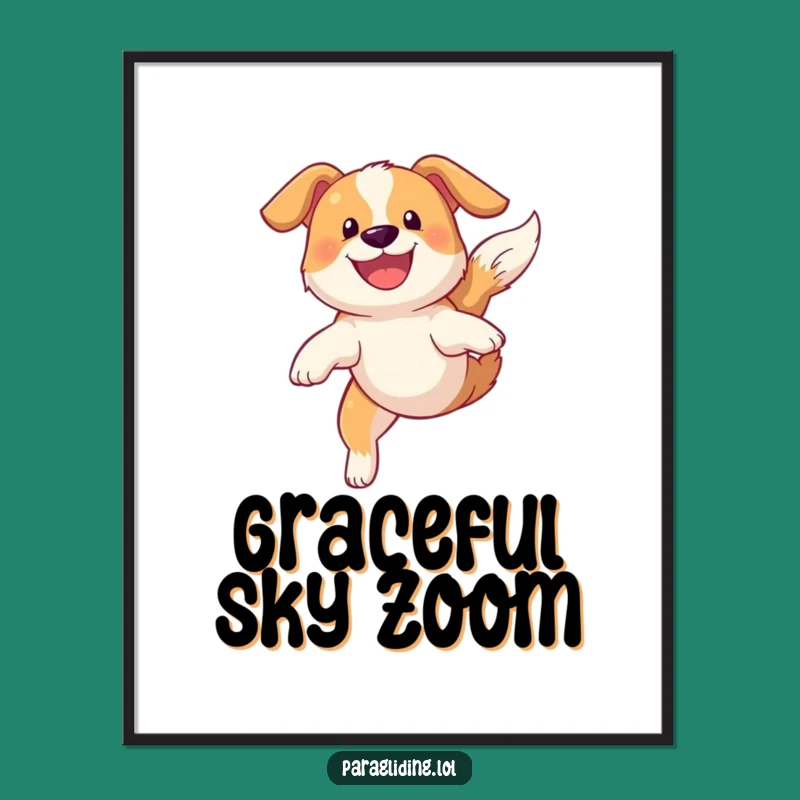 Funny Dog Sky Soaring Digital Art: Instant Joyful Decor Download