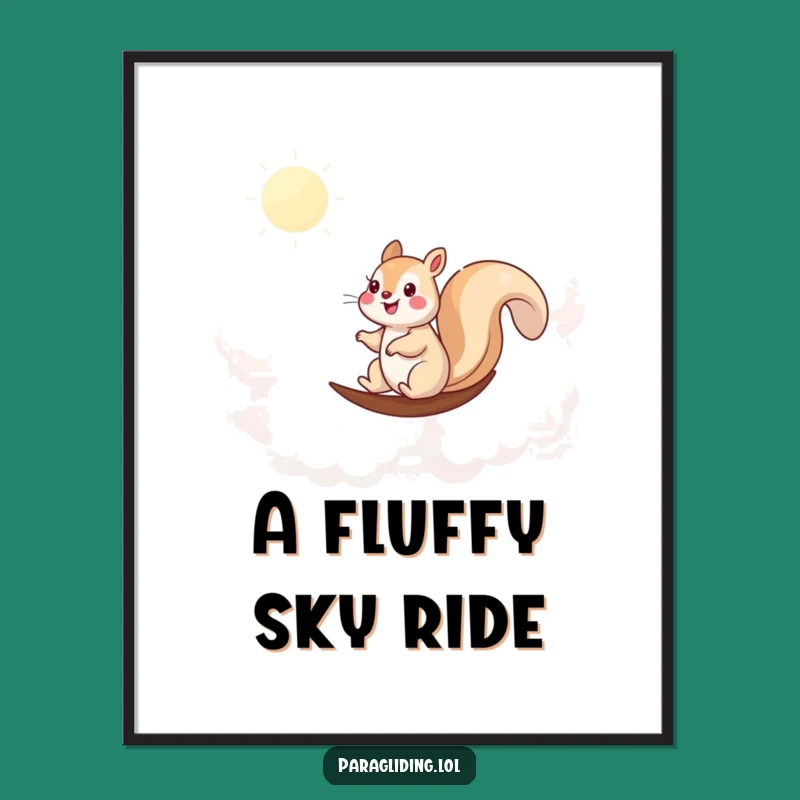 Funny Squirrel Cloud Digital Art: Happy Sailor Sailing - Instant Hilarious Download