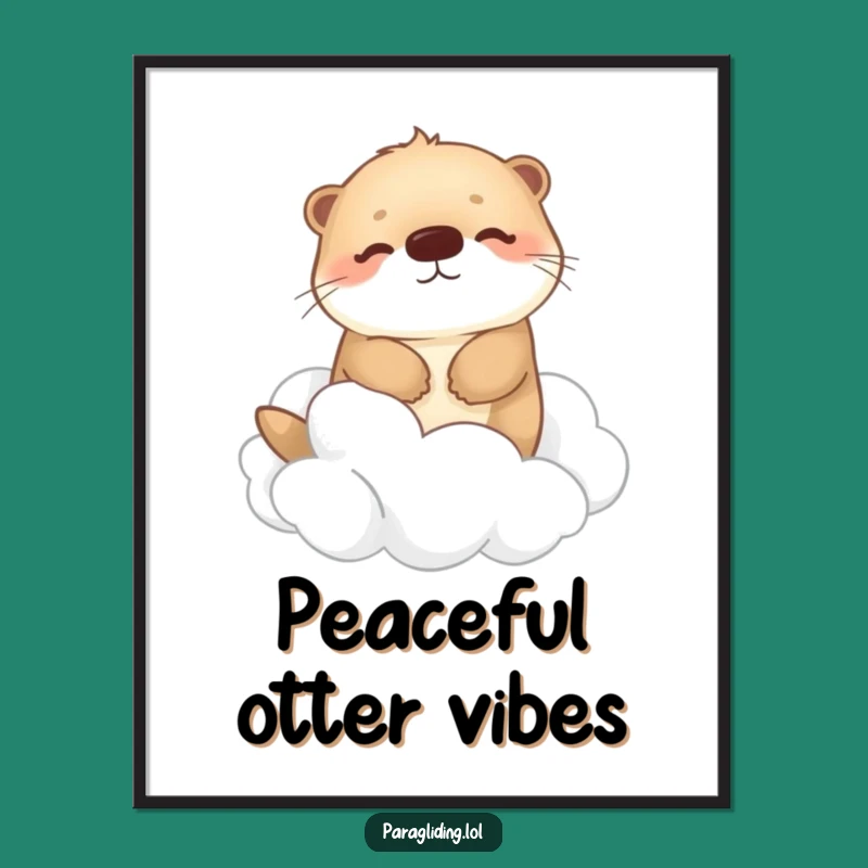 Funny Otter Cloud Drifting Digital Art: Printable Peace for Your Walls & Funny Gift.