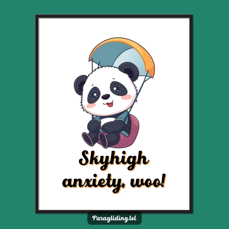 Funny Panda Paragliding Digital Art - Instant Laughs for Your Walls