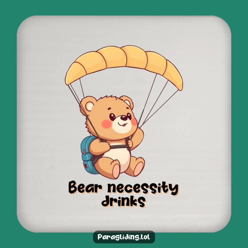 Funny Bear Cub Paragliding Coaster: Protect Surfaces with Aerial Amazement