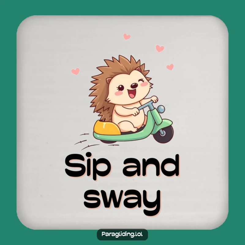 Funny Happy Hedgehog Breezy Ride Coaster: Protect Surfaces with Cheerful Charm