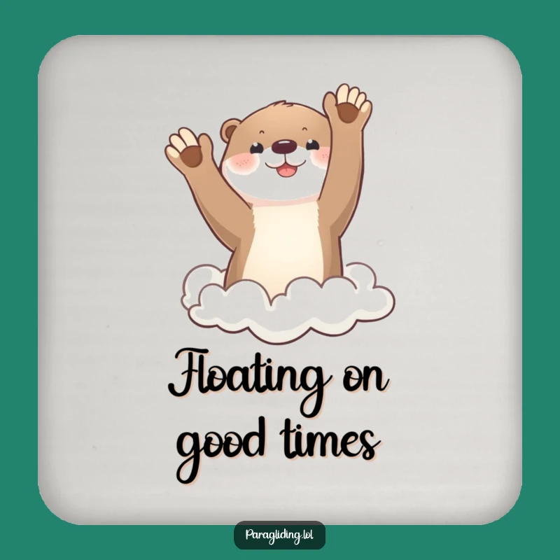 Funny Otter Cloud Wave Coaster: Protect Surfaces with Whimsy