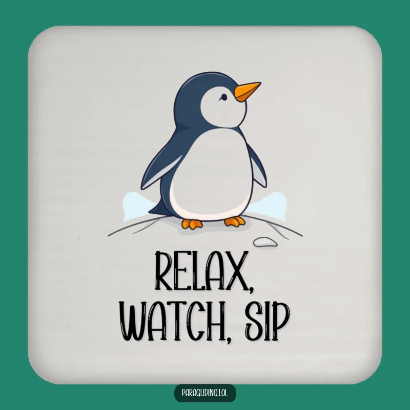 Funny Penguin Paraglider Coaster - Protects Surfaces with Calm Charm