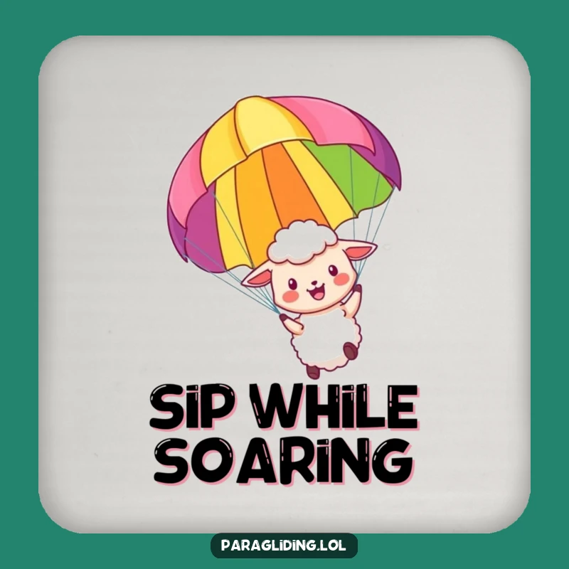 Funny Sheep Coaster: Paragliding Protector, Perfect Joyful Gift