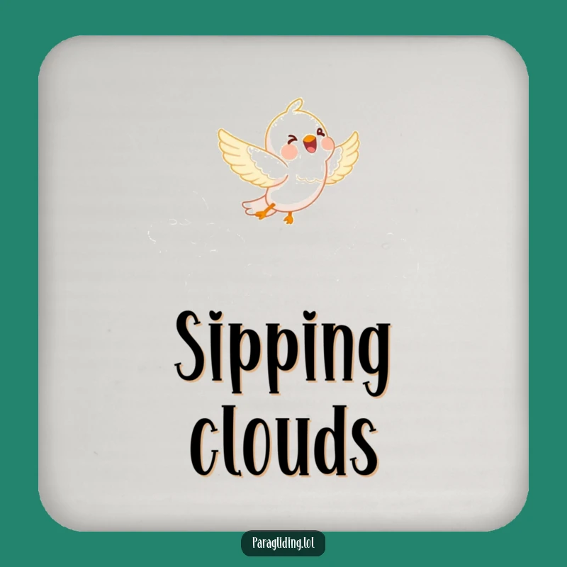 Funny Happy Bird Cloud Coaster - Whimsical Cartoon Drink Protector