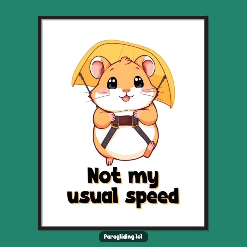 Funny Hamster Paraglider Poster - Wall Art That Roars with Laughter