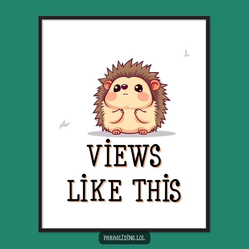 Funny Hedgehog Awestruck Poster: Decorate with Wonder and Humor's Majestic View