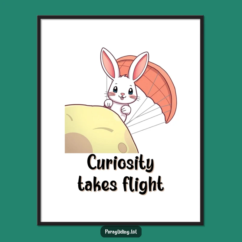 Funny Rabbit Paraglider Poster: Curious Adventures for Your Walls