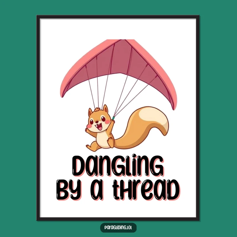 Funny Squirrel Paraglider Poster: Exciting Aerial Antics for Your Walls