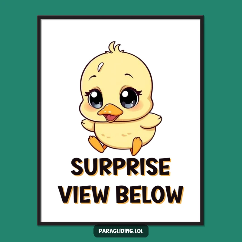 Funny Wobbly Duckling Poster: Add Whimsy and Surprise to Your Walls