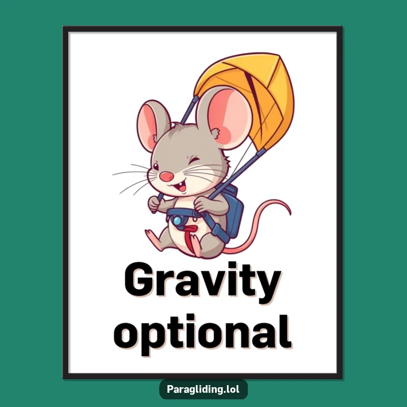 Funny Mouse Paraglider Poster: Inspire Your Walls with Adventure