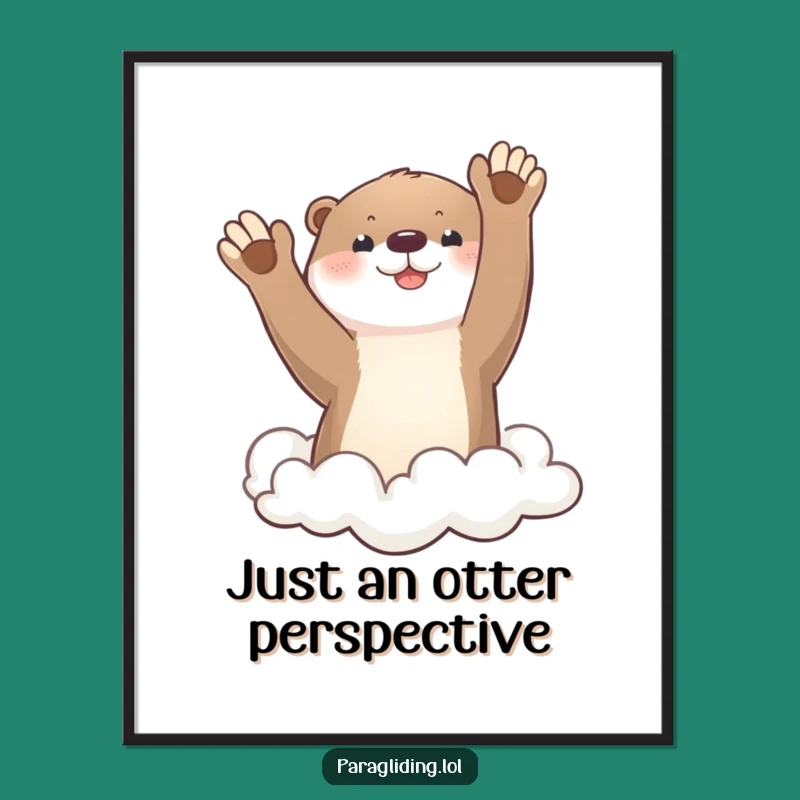 Funny Otter Cloud Wave Poster: Whimsical Wall Art for Happy Homes